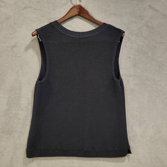 J Jill Wearever Collection Sleeveless Sweater Women Large Rib Knit Lagenlook‎ - Picture 2 of 7